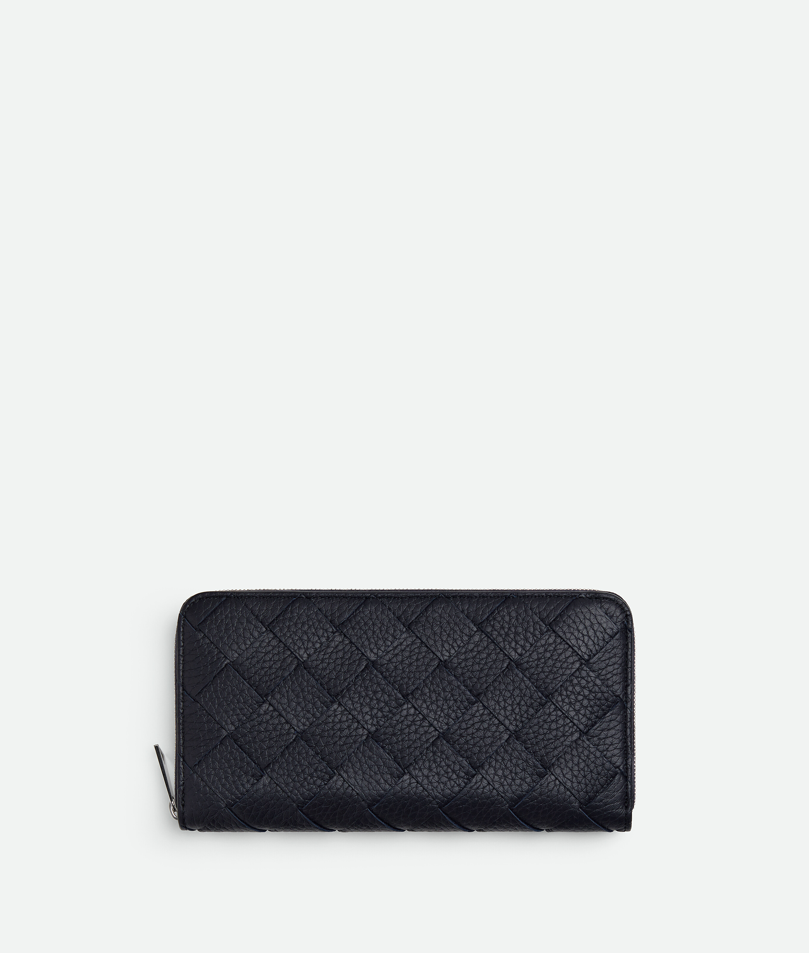 Bottega Veneta Intrecciato Zip Around Wallet In Black