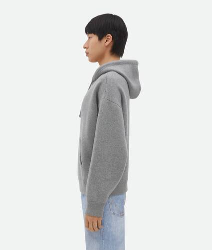 Men's Cashmere Hoodie in Light grey melange Bottega Veneta United Arab Emirates EN - Image 2