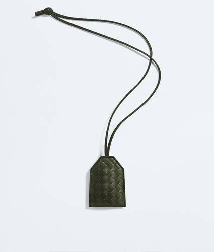 Key Holder Necklace  in Bark green Bottega Veneta Italy EN - Image 1