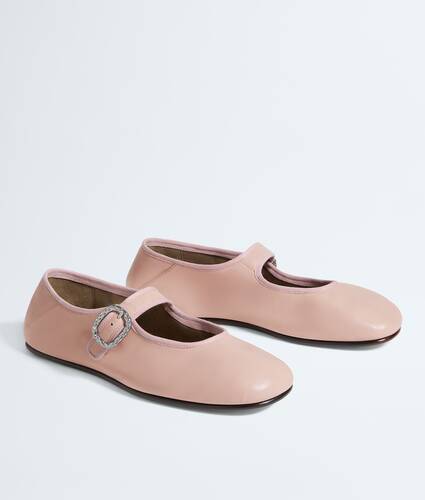 Women's Veneziana Mary-Jane Ballerina in Terra pink Bottega Veneta Cyprus EN - Image 3