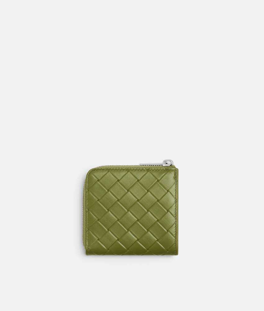 Men's Intrecciato Stamp Square Zip Around Wallet in Matcha Bottega Veneta Japan EN - Image 3