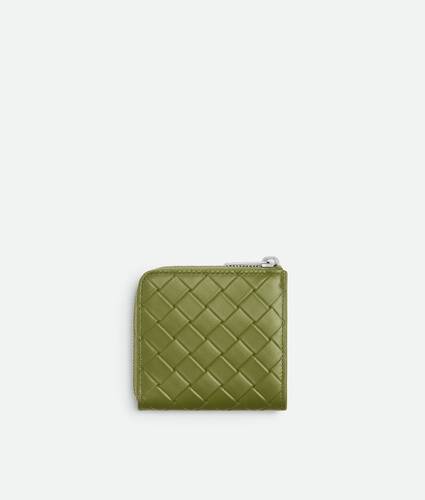 Men's Intrecciato Stamp Square Zip Around Wallet in Matcha Bottega Veneta Japan EN - Image 3