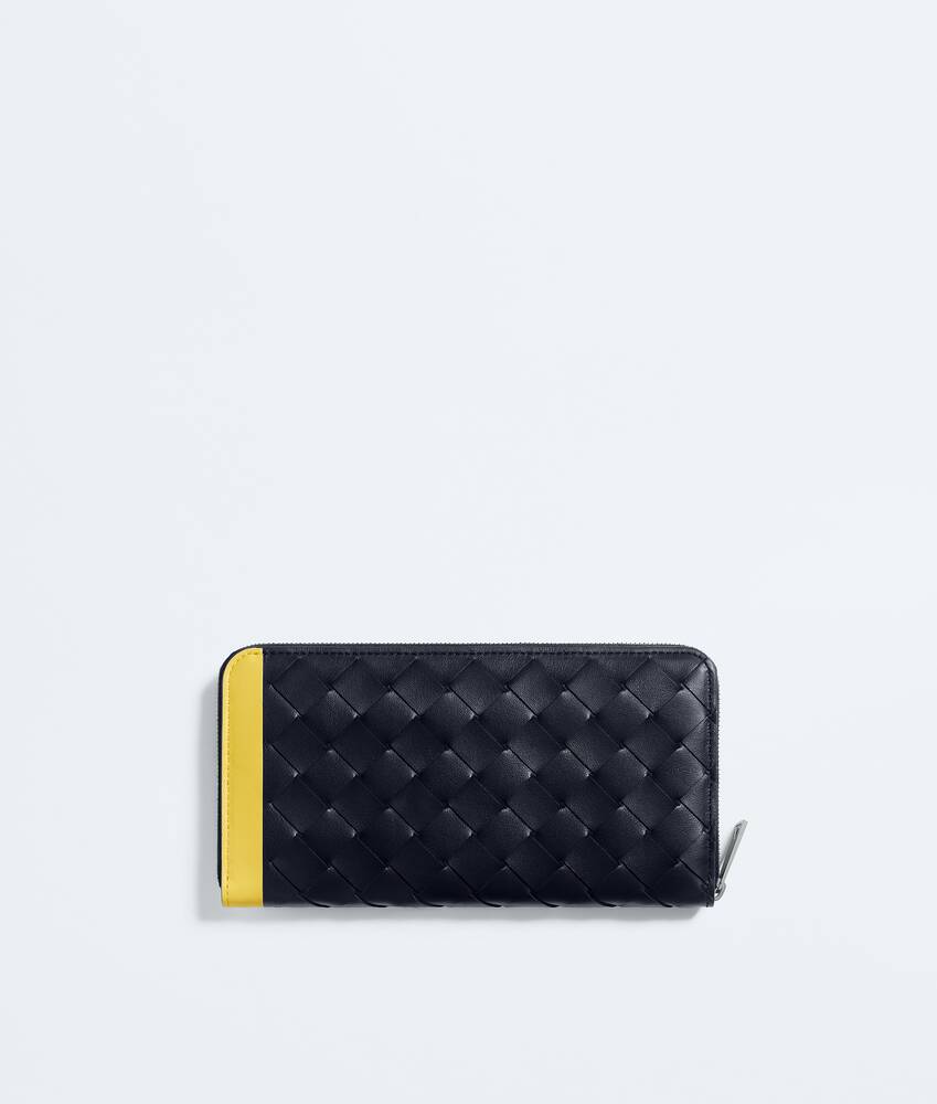 Men's Intrecciato Zip-Around Wallet in Midnight/taxi Bottega Veneta Greece EN - Image 3