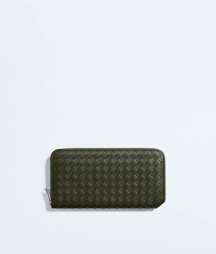 Men's Intrecciato Piccolo Zip-Around Wallet in Bark green/olive oil Bottega Veneta Switzerland EN - Image 1