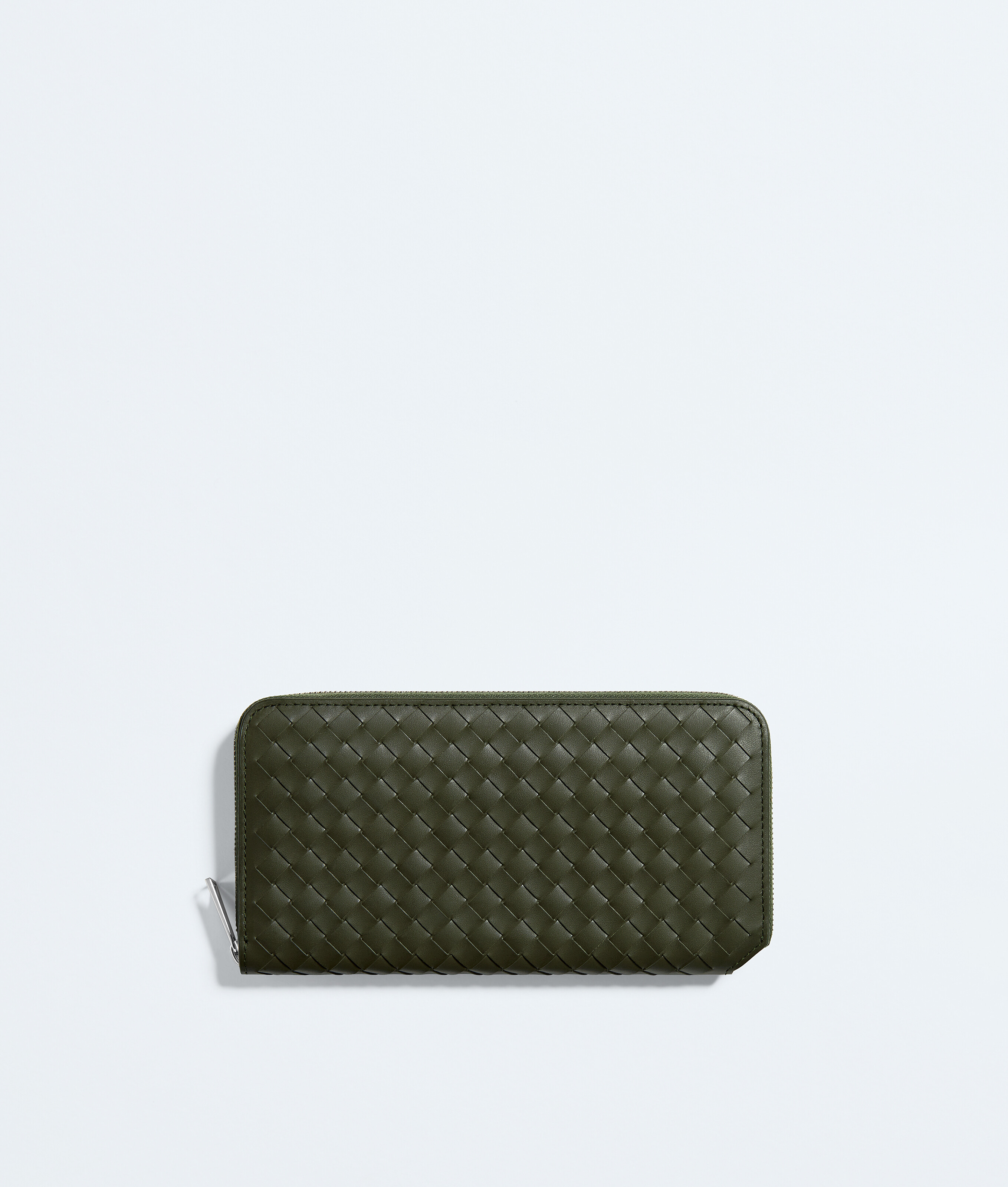 Men's Intrecciato Piccolo Zip-Around Wallet in Bark green/olive oil Bottega Veneta Luxembourg EN - Image 1