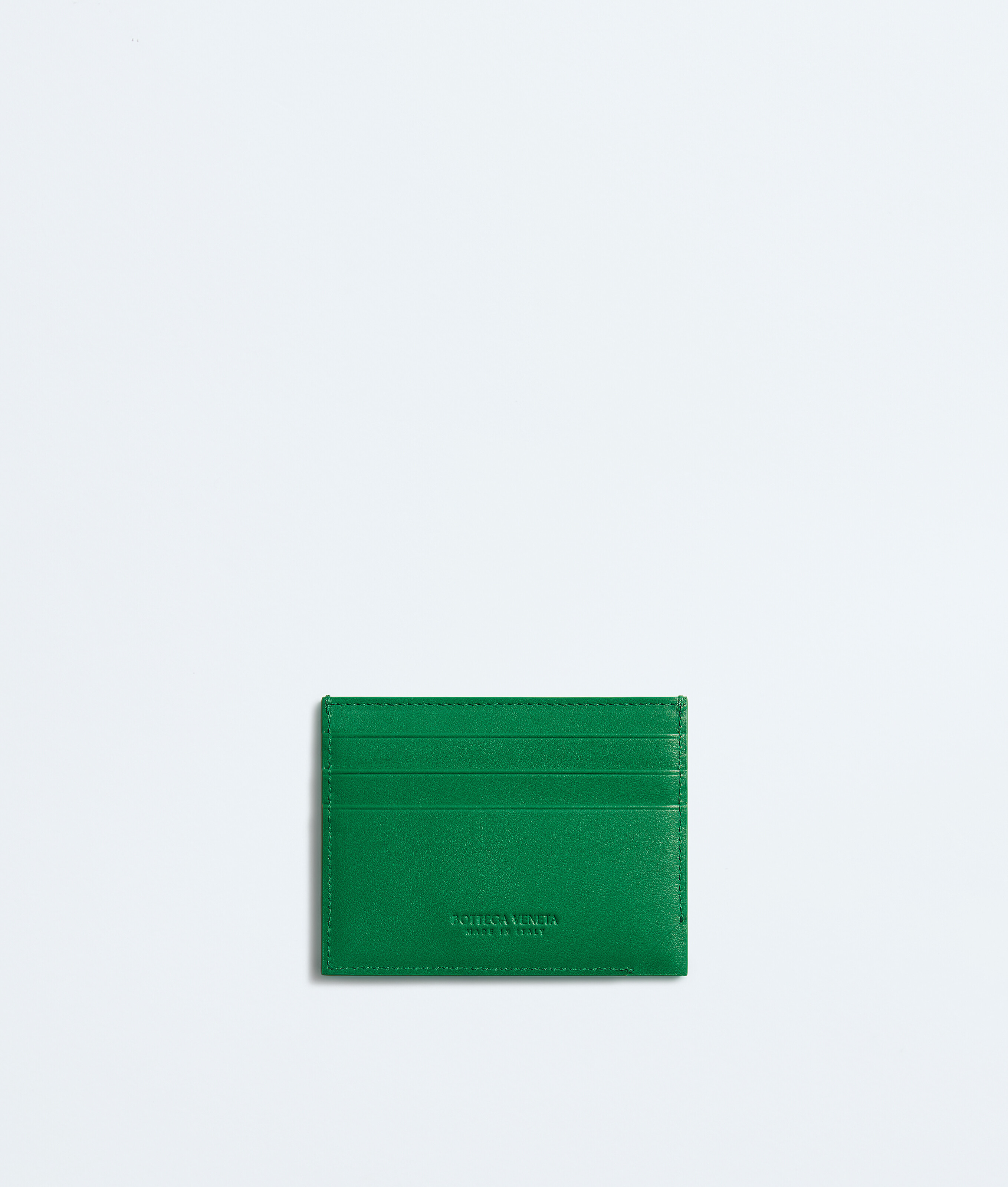 Men's Intrecciato Stamp Credit Card Case in Grass green Bottega Veneta Singapore EN - Image 2