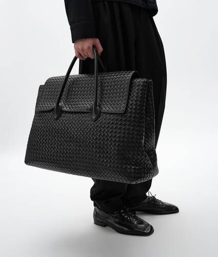 Men's Large Piega Tote in Black Bottega Veneta Hong Kong SAR China EN - Image 5