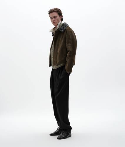 Men's Suede Leather Jacket in Deep moss Bottega Veneta Zimbabwe EN - Image 2