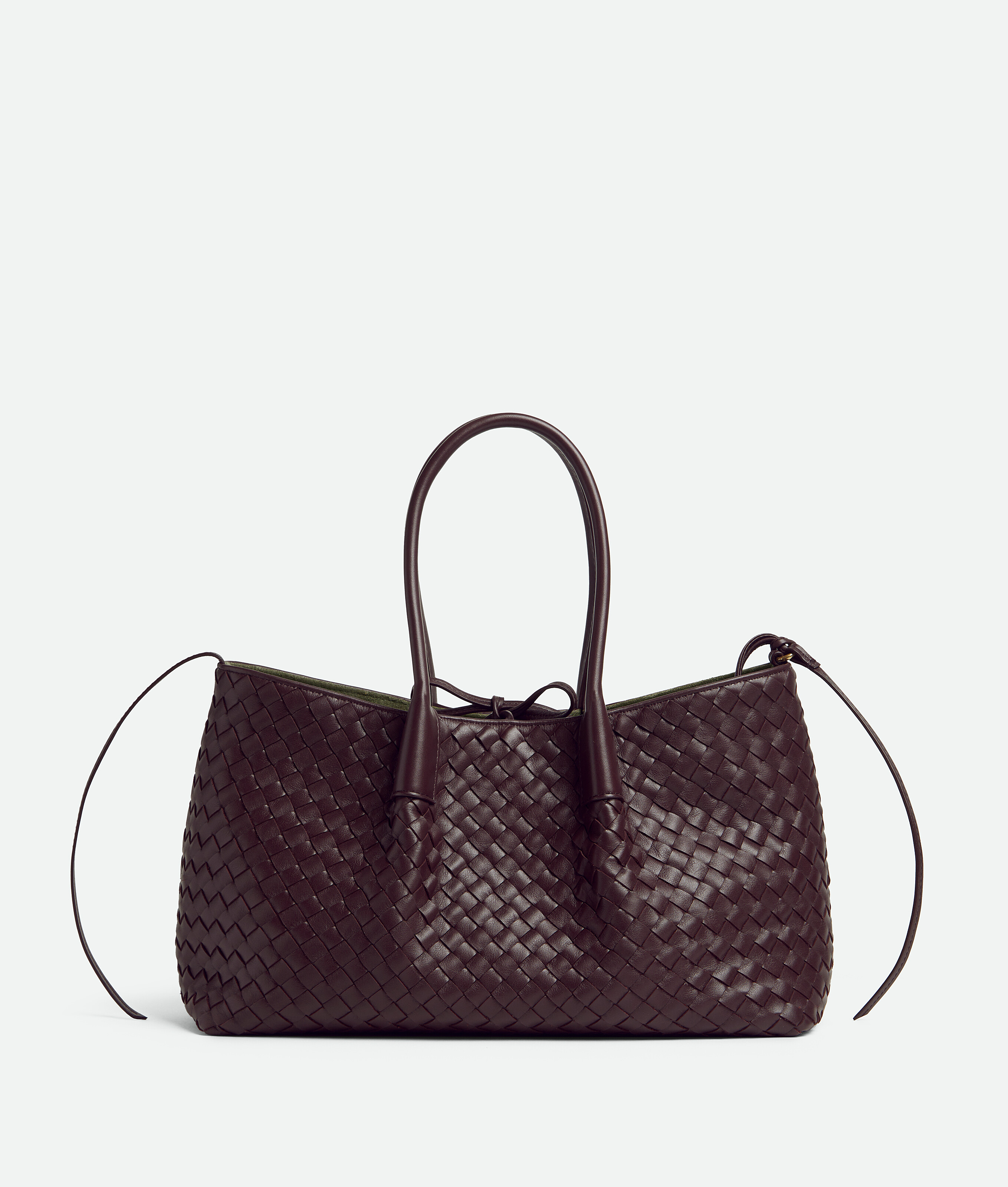 Bottega Veneta Leather Reversible Pinacoteca Tote Bag In Burgundy