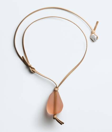 Women's Prisma Leather Necklace in Pink/shore Bottega Veneta Bulgaria EN - Image 1