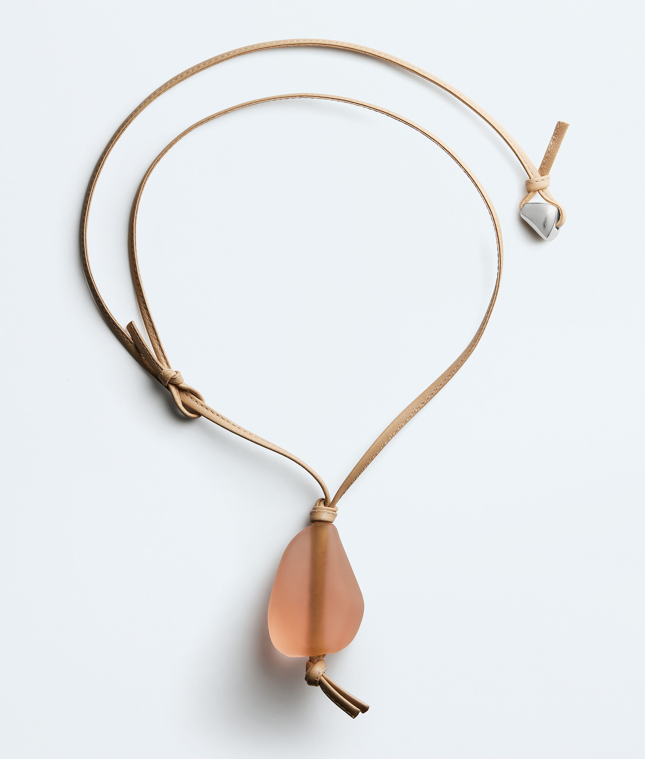 Women's Prisma Leather Necklace in Pink/shore Bottega Veneta Latvia EN - Image 1