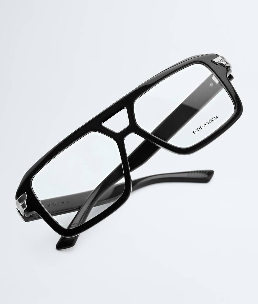 Mitre Aviator Eyeglasses in Black/transparent Bottega Veneta Croatia EN - Image 3