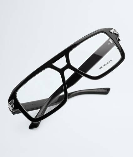 Mitre Aviator Eyeglasses in Black/transparent Bottega Veneta Croatia EN - Image 3