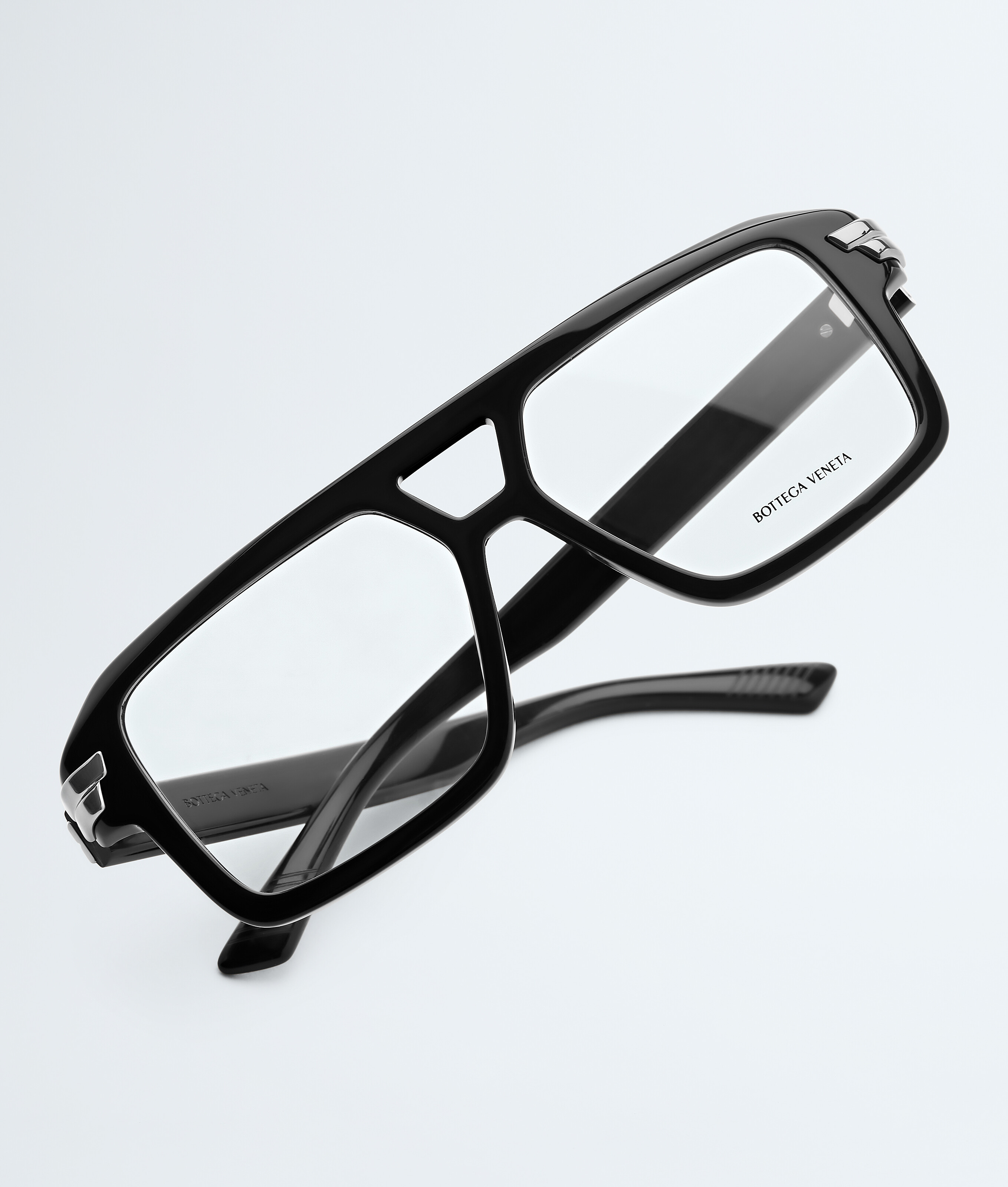 Mitre Aviator Eyeglasses in Black/transparent Bottega Veneta Luxembourg EN - Image 3