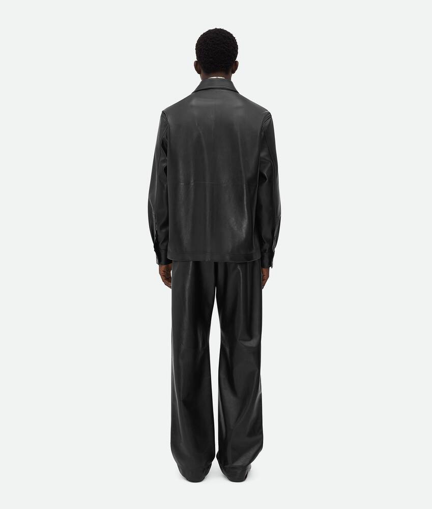 Men's Leather Pyjama Shirt in Black Bottega Veneta Cyprus EN - Image 3