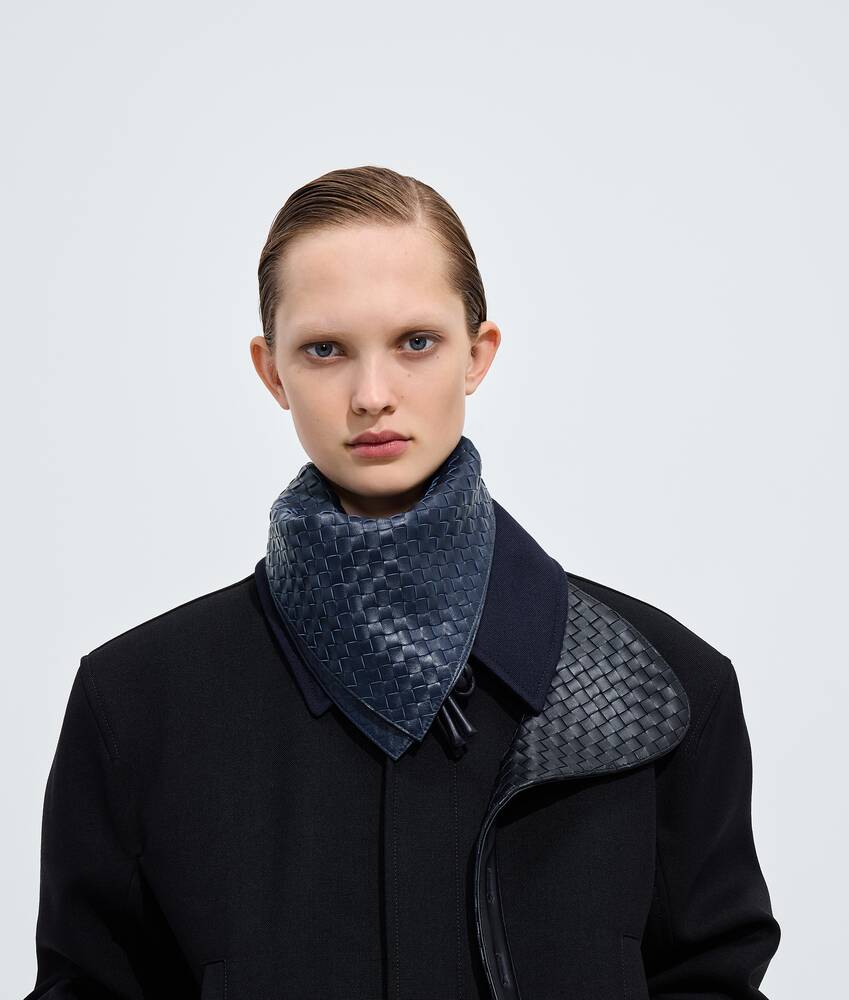 Women's Leather Intrecciato Foulard in Eclipse Bottega Veneta Japan EN - Image 2