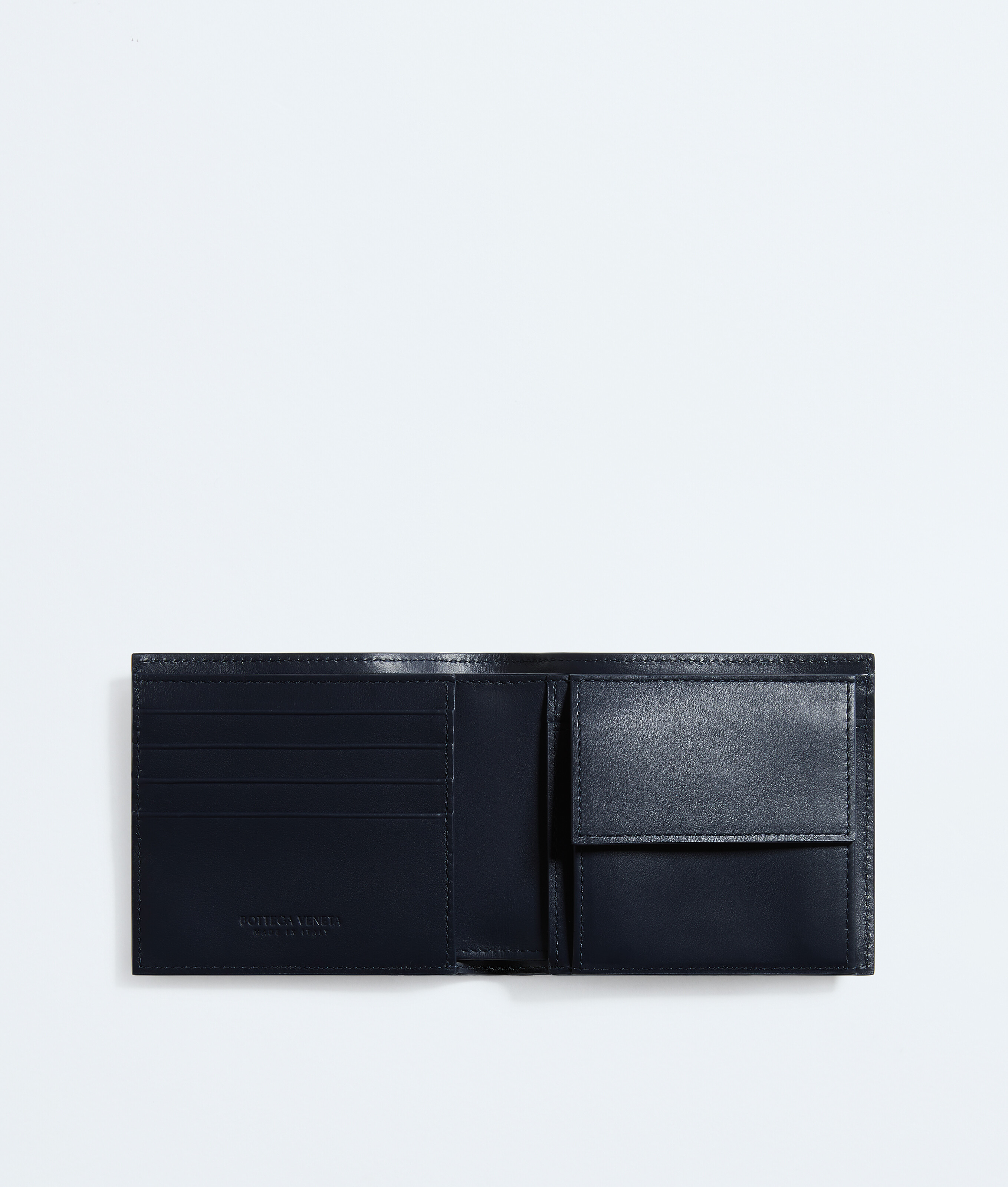 Men's Intrecciato Bi-Fold Wallet With Coin Purse in Midnight/espresso/deep mahogany Bottega Veneta Finland EN - Image 2