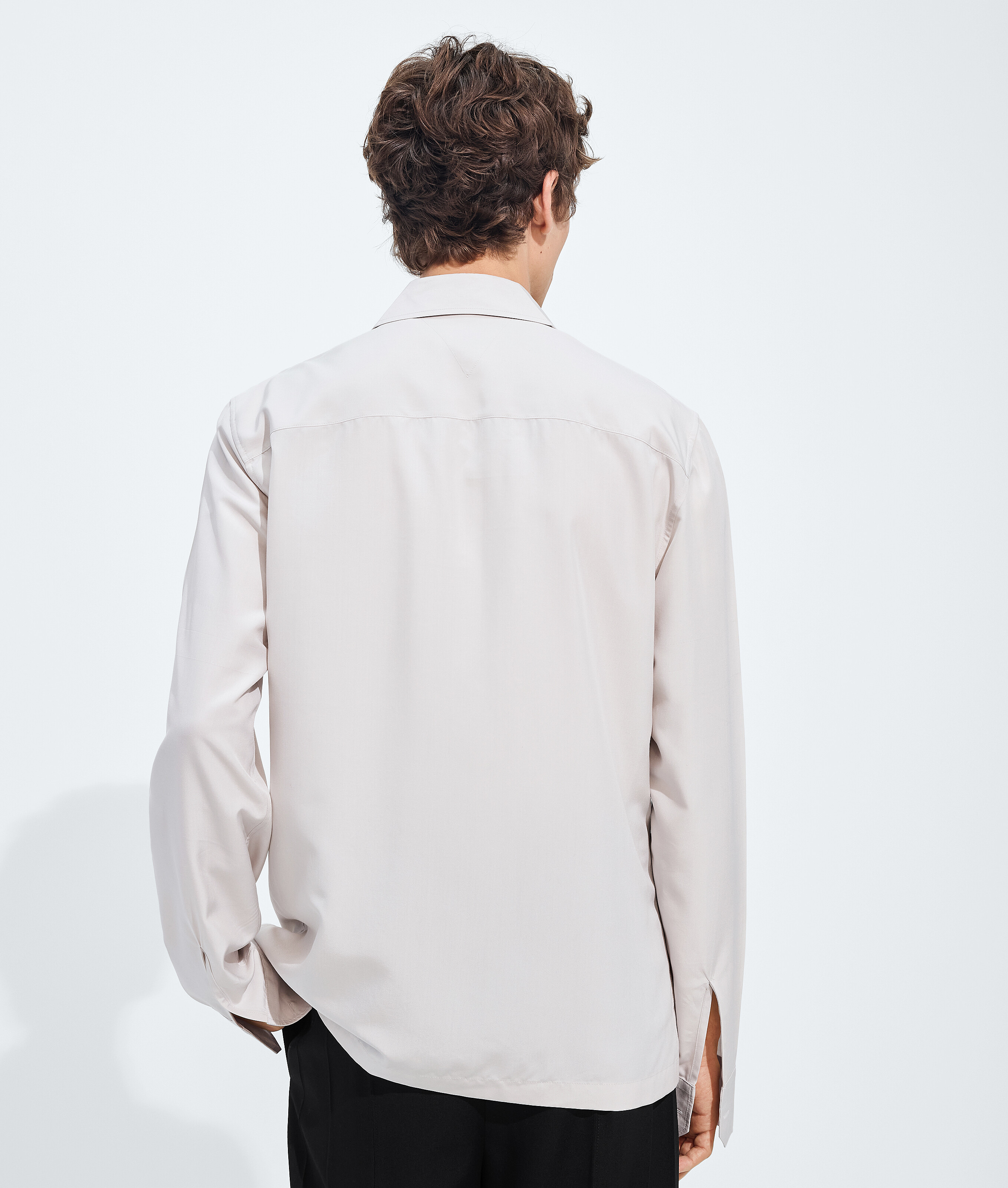 Men's Matte Silk Toile Shirt in Polar Bottega Veneta Luxembourg EN - Image 3