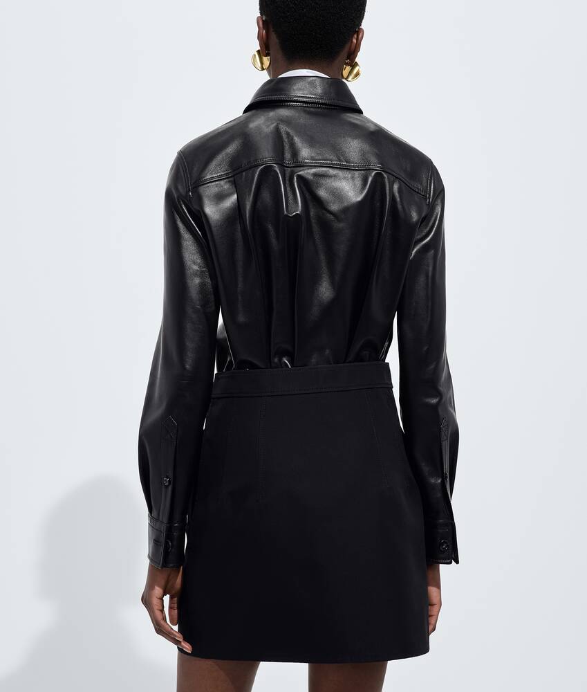 Women's Cotton Gabardine Skirt in Double black Bottega Veneta Mexico EN - Image 3