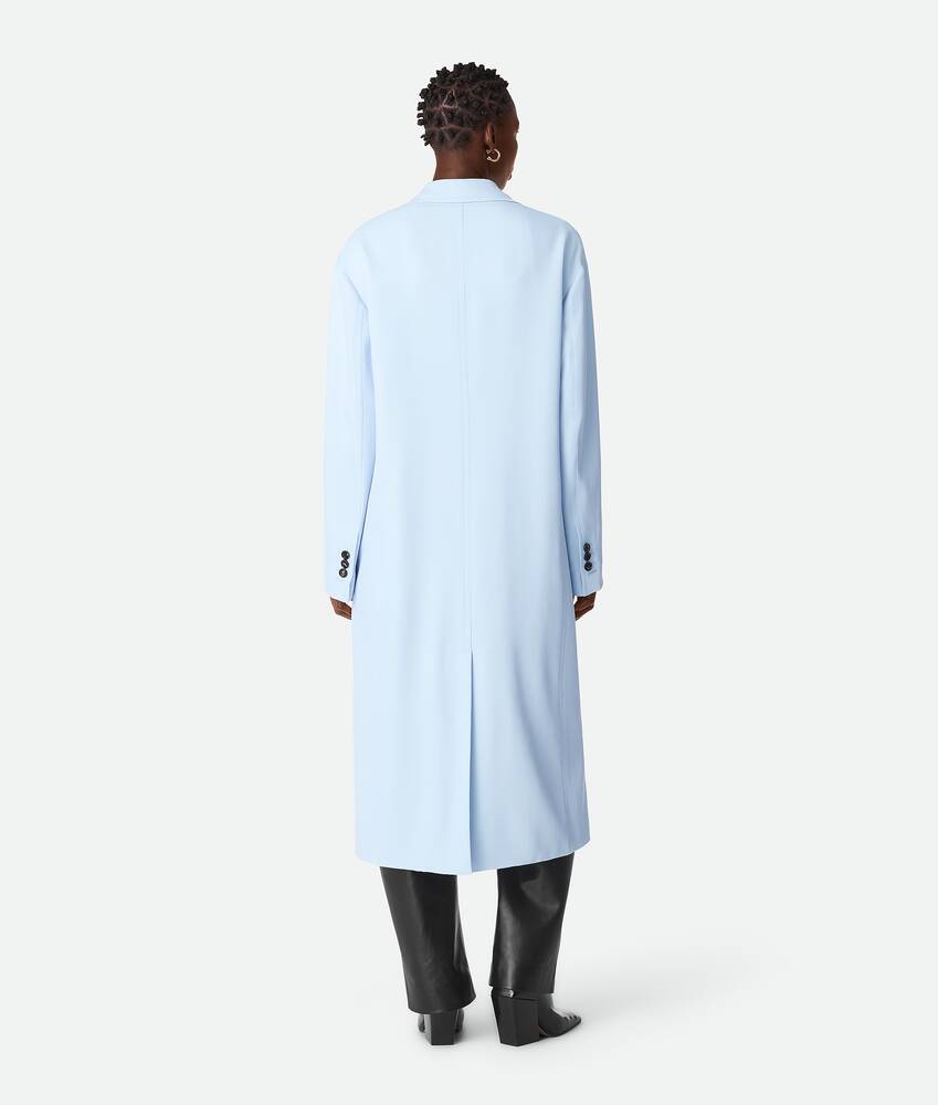 Women's Viscose And Silk Twill Coat in Sky blue Bottega Veneta Denmark EN - Image 3
