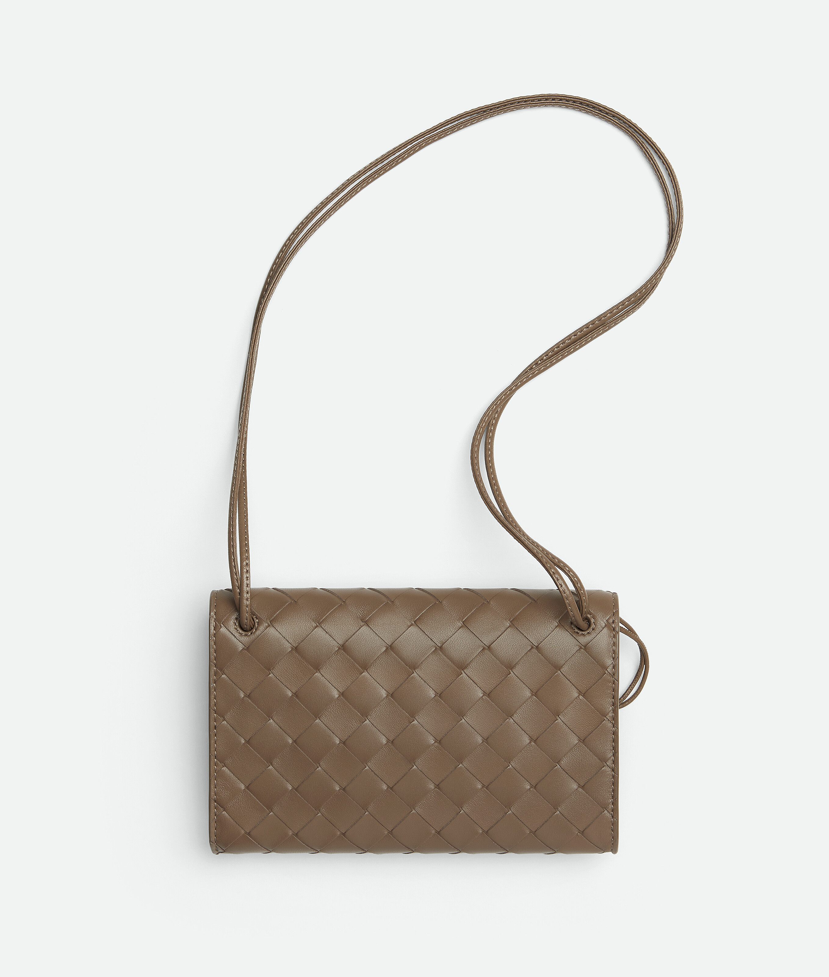 Bottega Veneta Andiamo Pouch On Strap In Brown