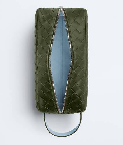 Men's Intrecciato Travel Pouch in Green tweed/mineral Bottega Veneta Singapore EN - Image 2