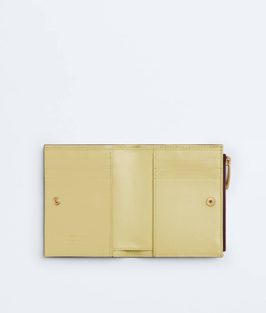 스몰 인트레치아토 폴더형 지갑 에 대한 여성 에 딥 마호가니/버터 옐로우 Bottega Veneta 대한민국 KO - Image 2