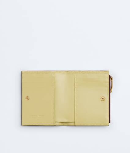 스몰 인트레치아토 폴더형 지갑 에 대한 여성 에 딥 마호가니/버터 옐로우 Bottega Veneta 대한민국 KO - Image 2
