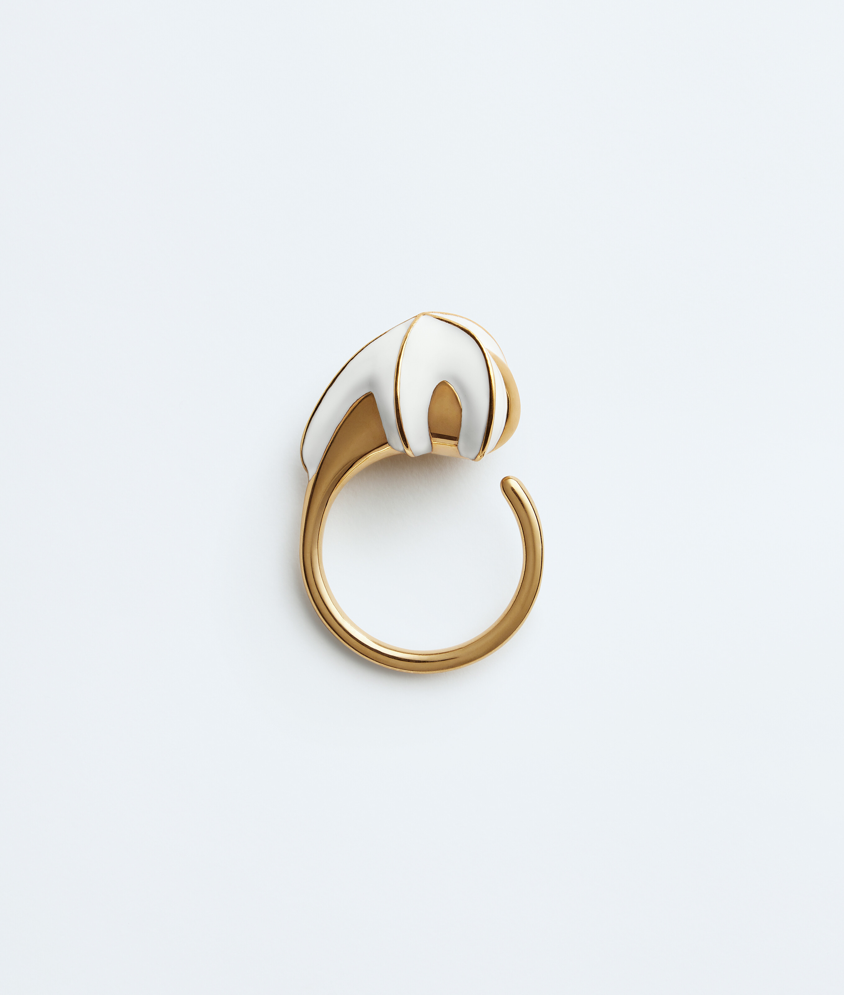 Women's Drop Ring in White Bottega Veneta Luxembourg EN - Image 3