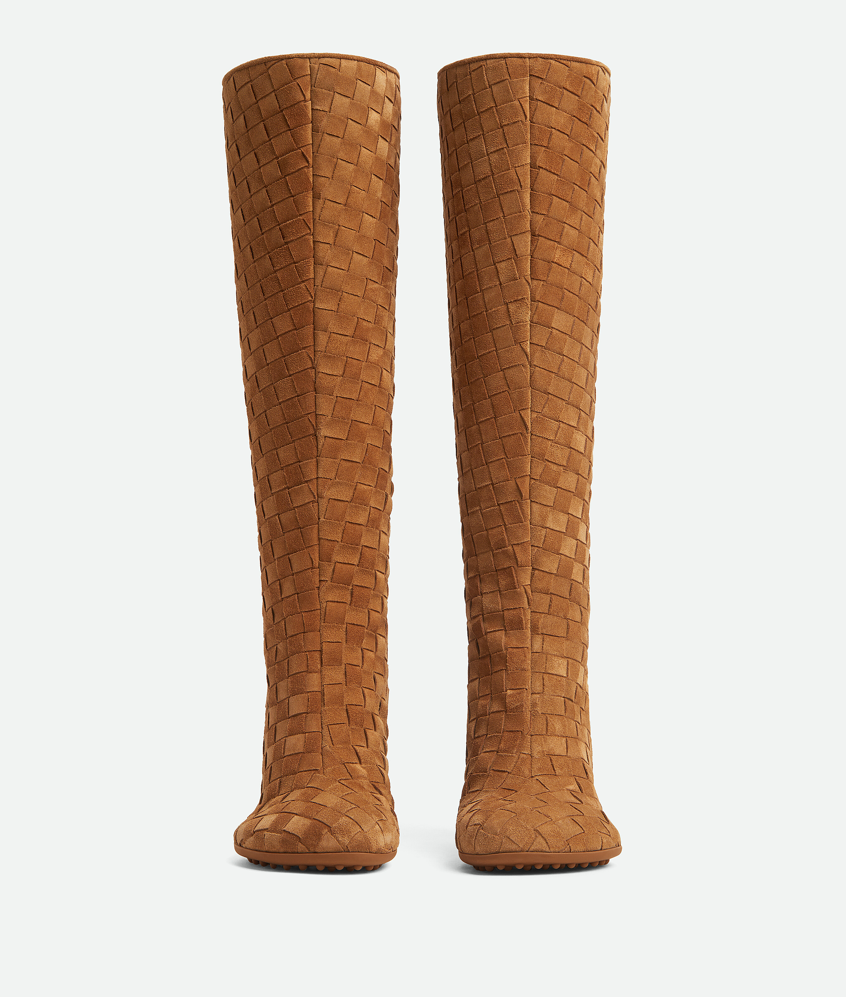 Bottega Veneta Suede Atomic Knee-high Boots 90 In Brown