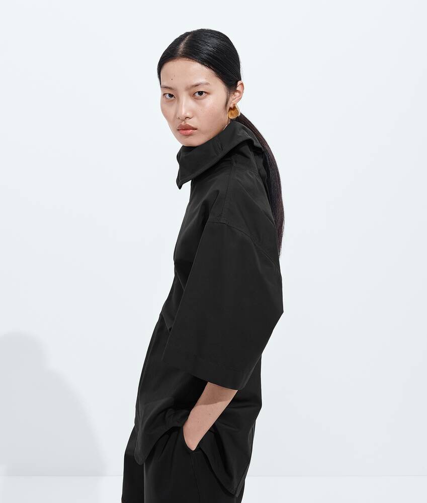 Women's Compact Cotton Toile Top in Double black Bottega Veneta United States EN - Image 4