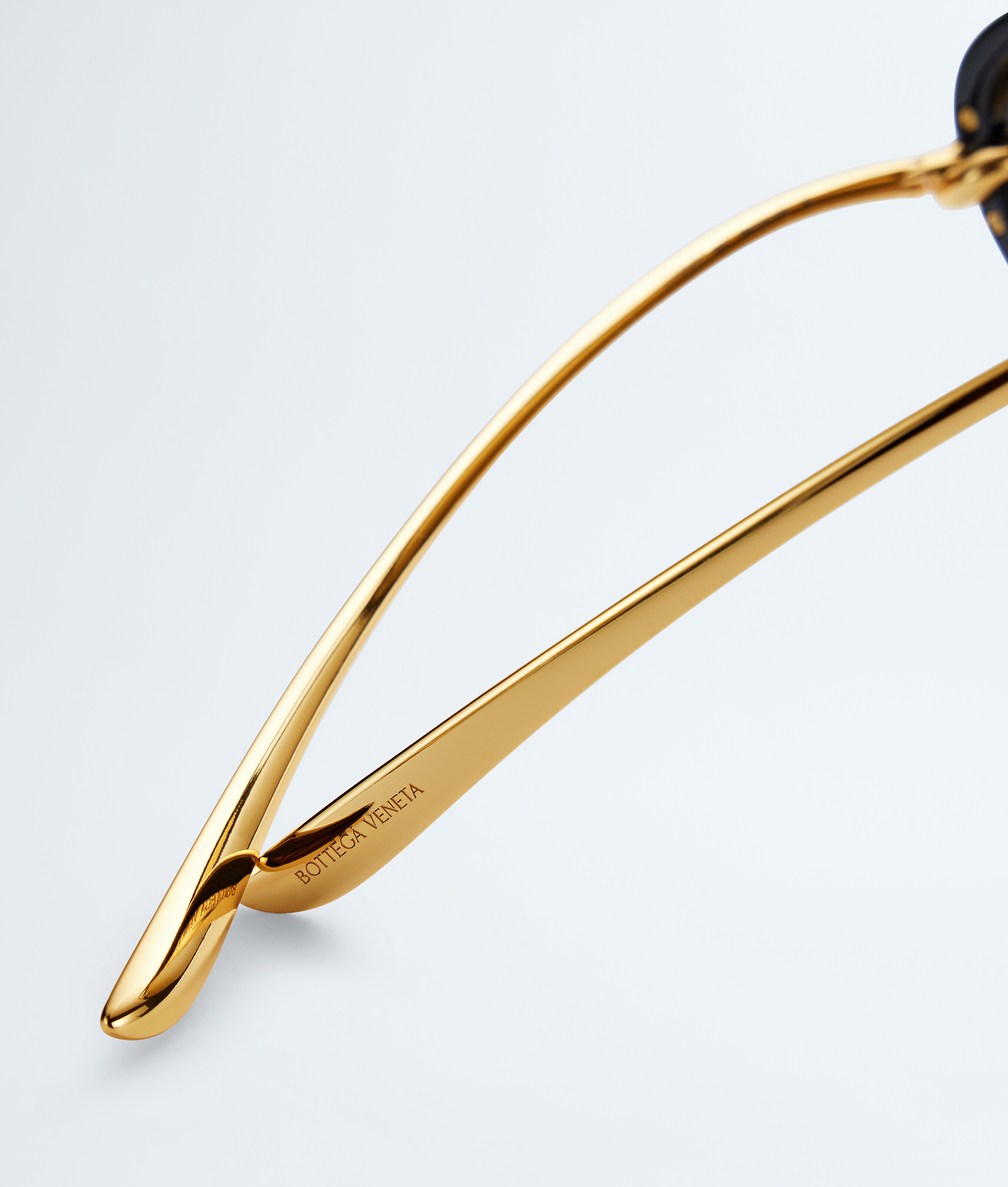 Bottega Veneta Women Metallic Sunglasses With Cut-out Motif On The Temples And Knot Detail On The Te In Black