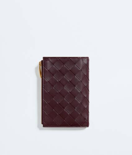 Women's Intrecciato Medium Bi-Fold Wallet in Deep mahogany/butter yellow Bottega Veneta South Korea EN - Image 3
