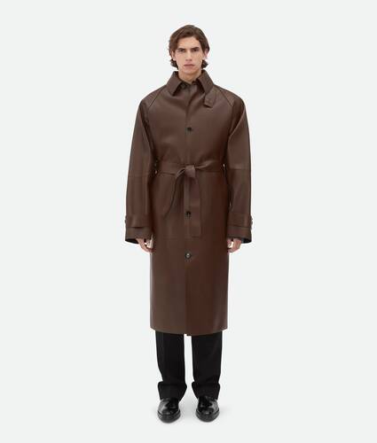 Men's Bonded Leather Trench Coat in Tobacco Bottega Veneta Czechia EN - Image 2