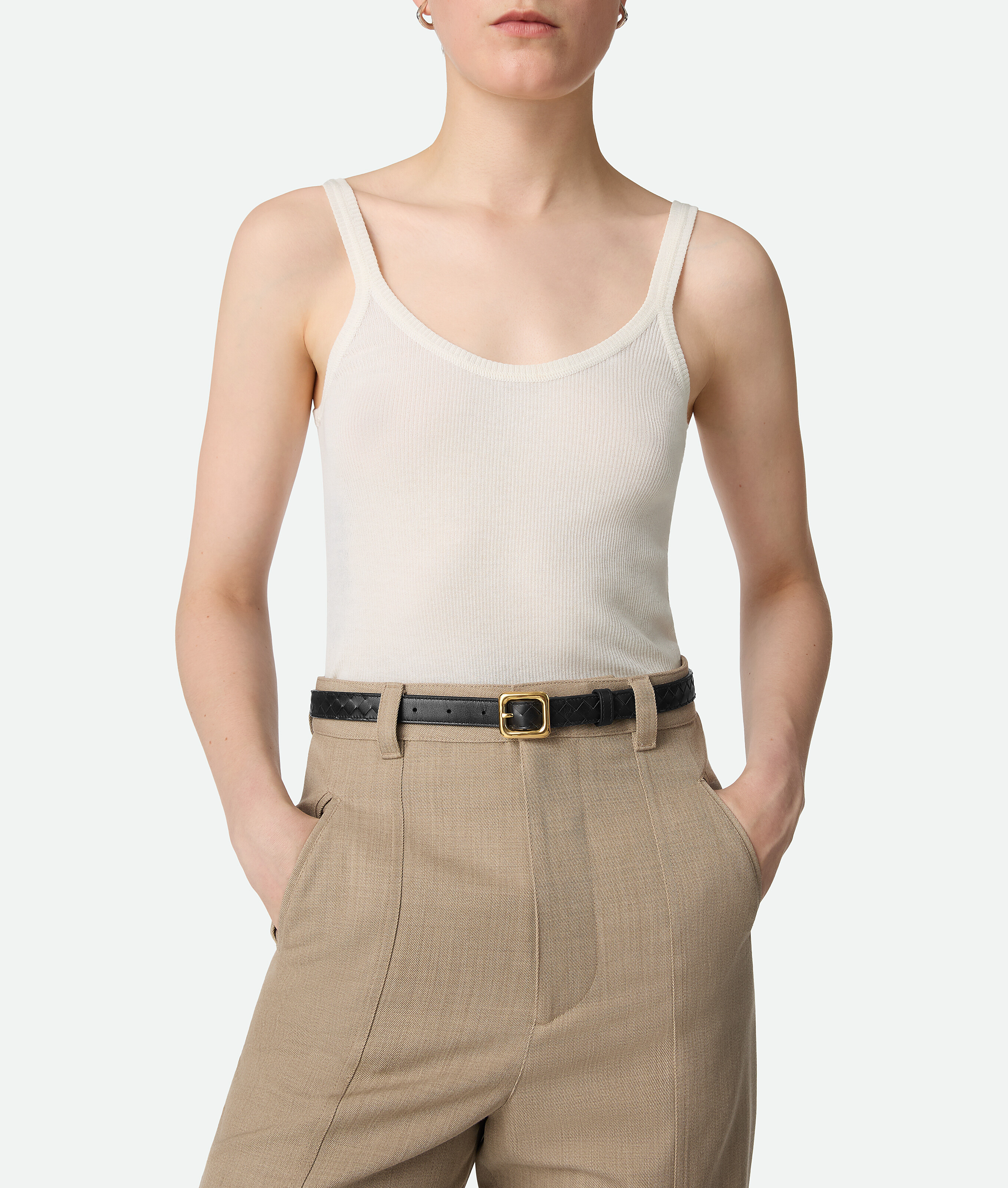 Bottega Veneta Contour Belt In Black