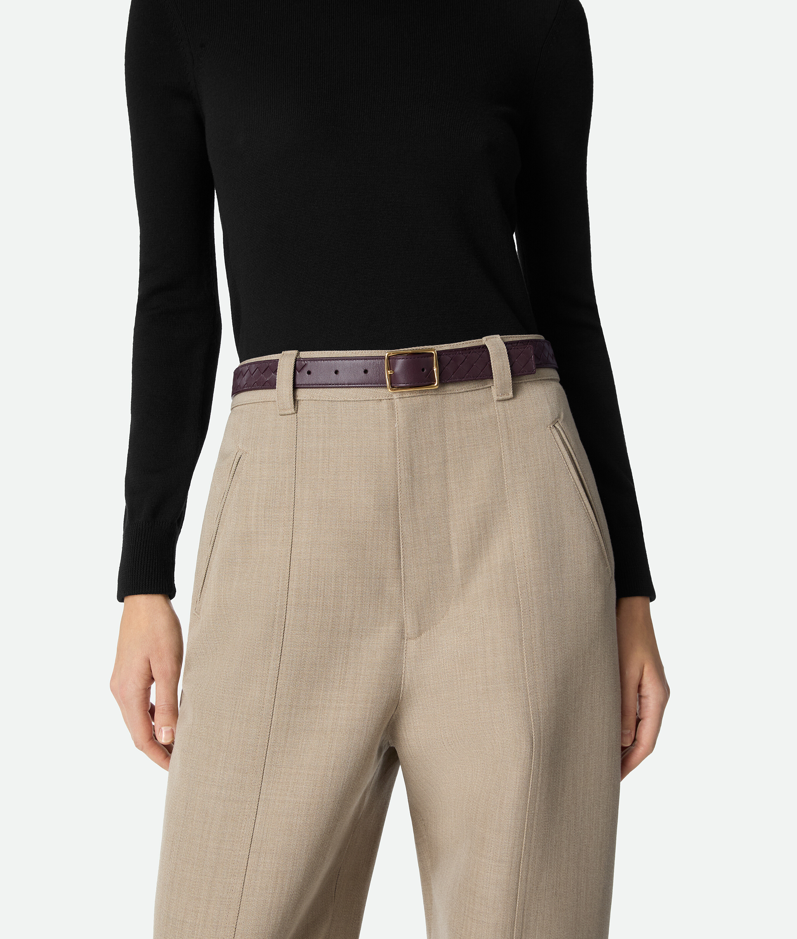 Bottega Veneta Reverso Belt In Brown