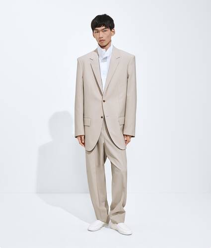 Men's Wool And Cotton Pants in Beige/light blue Bottega Veneta Canada EN - Image 4