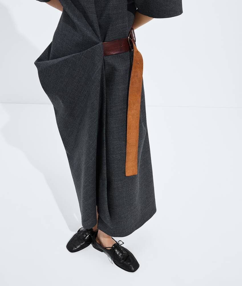 Kleid aus Shetland-Wollgewebe f&uuml;r Damen in Ardoise melange Bottega Veneta Deutschland DE - Image 4
