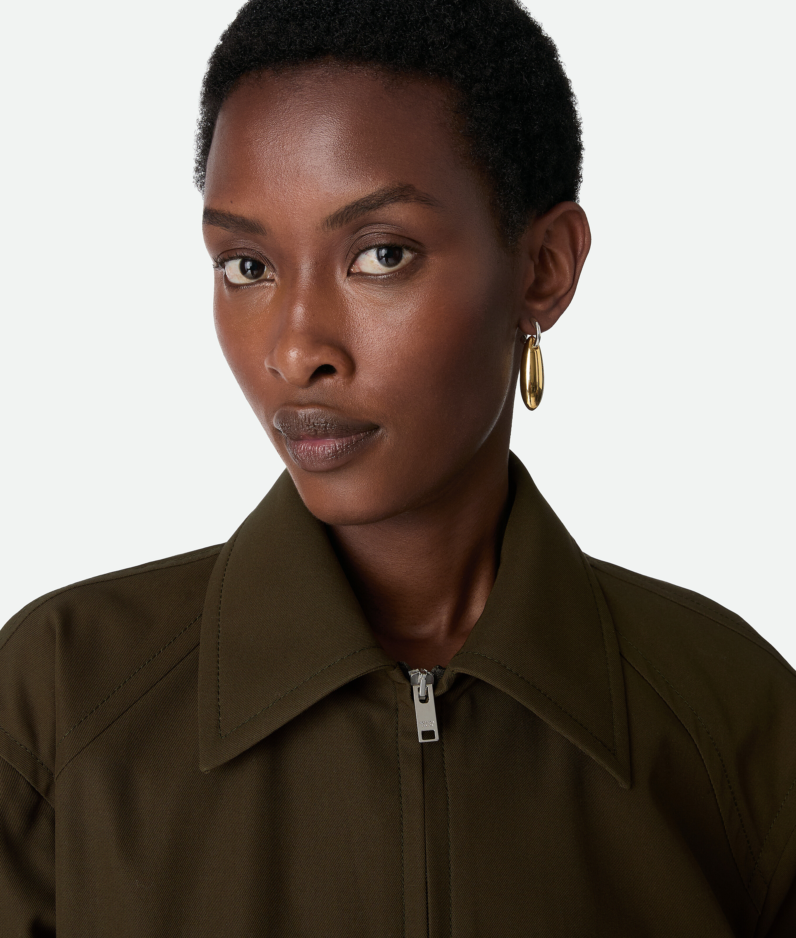 Bottega Veneta Leather-trimmed Cotton Twill Blouson Jacket In Brown