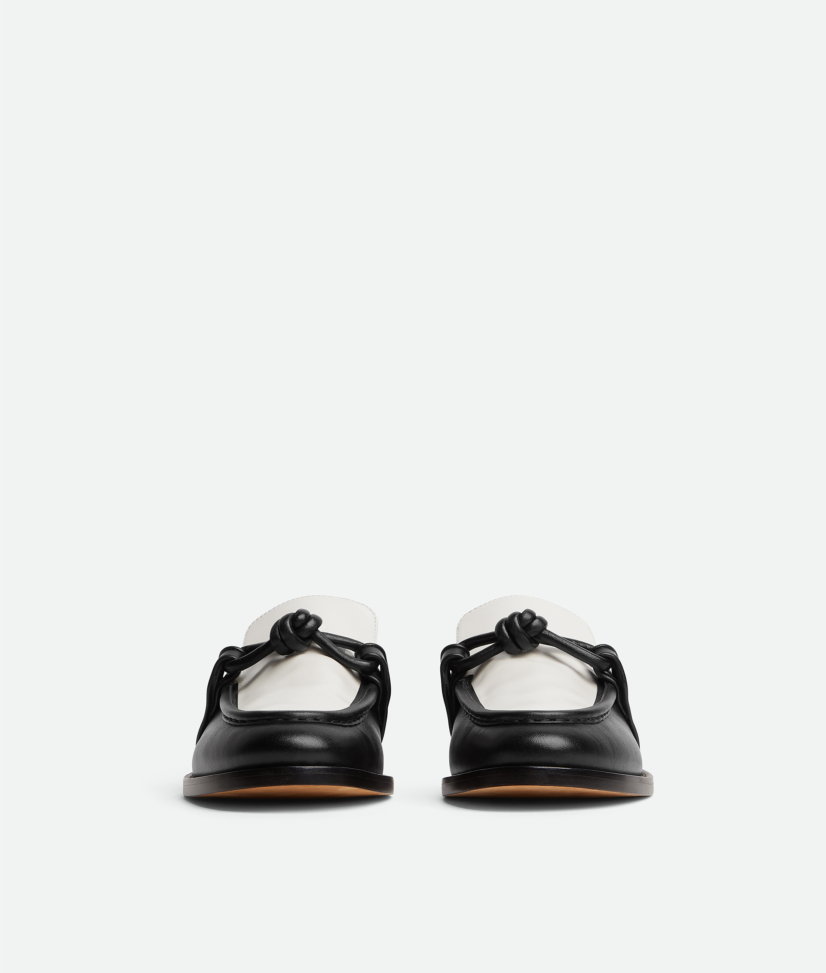 Bottega Veneta Blackwhite Solid Loafers In Black
