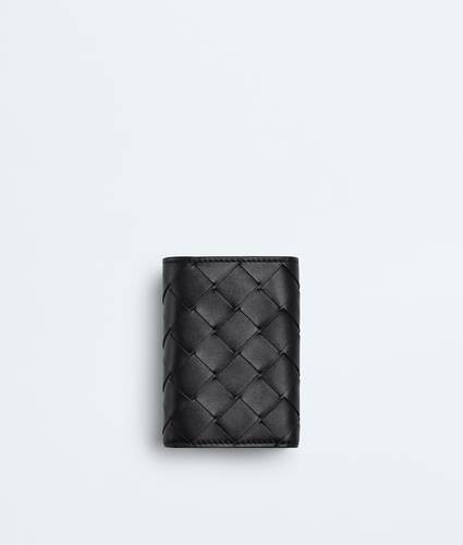 Men's Intrecciato Tiny Tri-Fold Wallet in Nero Bottega Veneta Denmark EN - Image 3