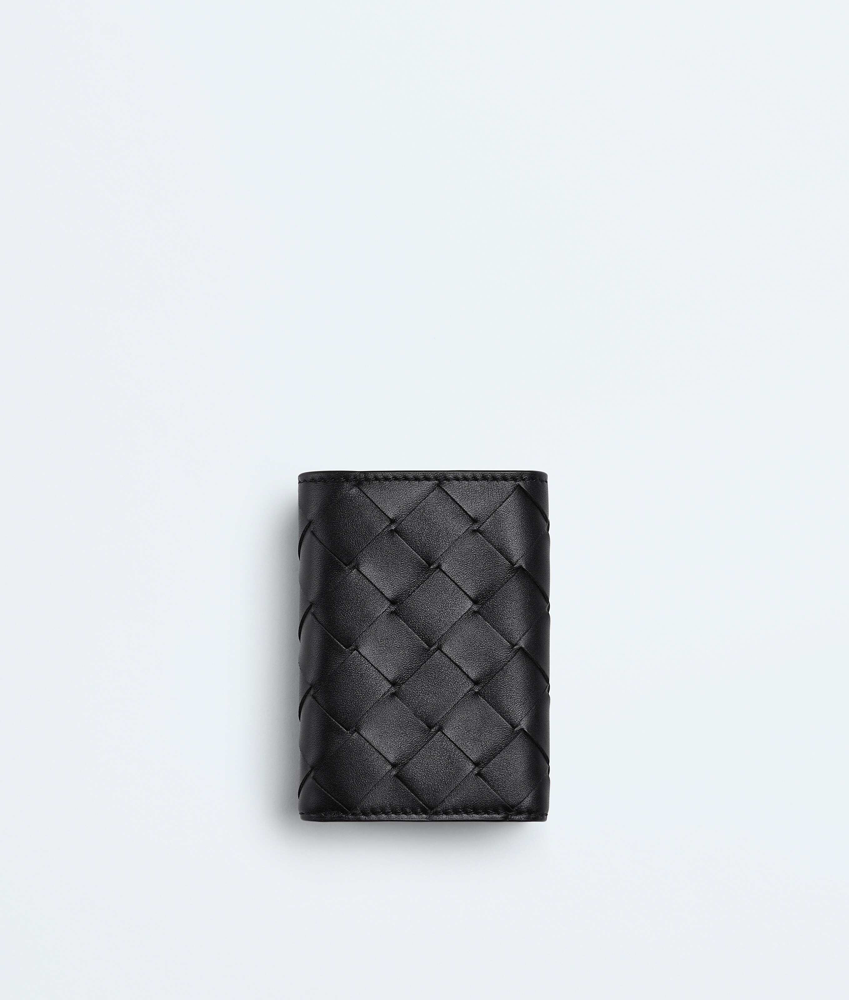 Men's Intrecciato Tiny Tri-Fold Wallet in Nero Bottega Veneta Luxembourg EN - Image 3