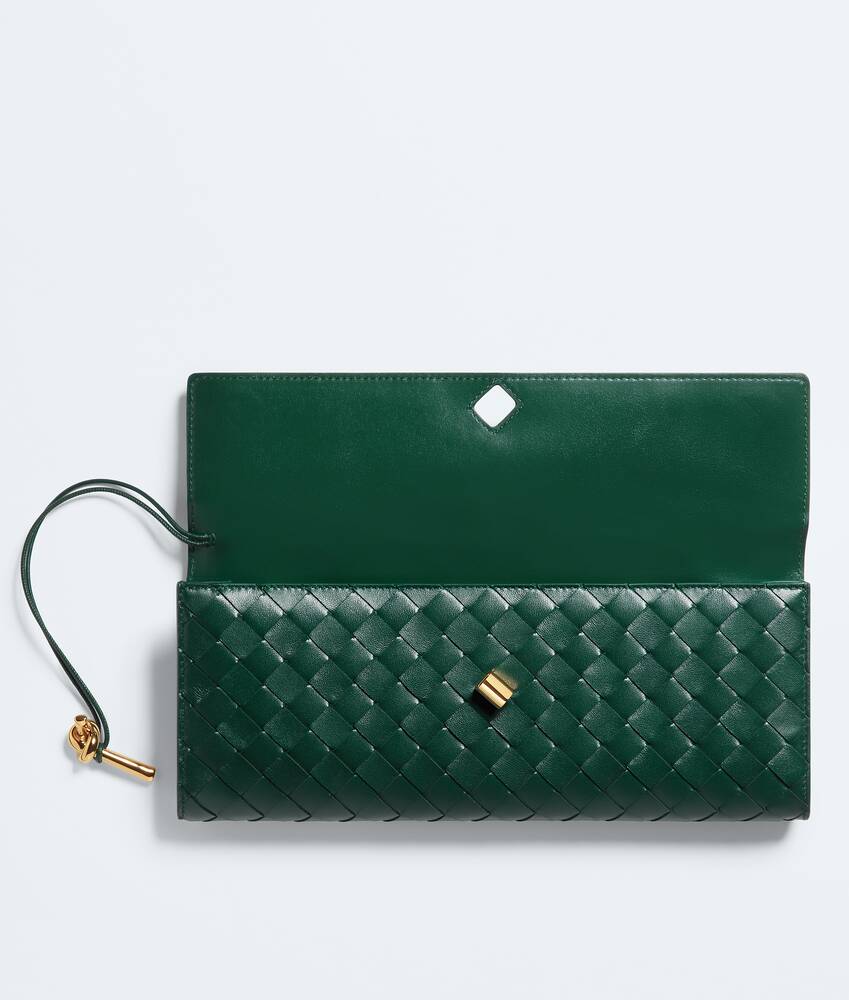 Women's Andiamo Clutch in Emerald green Bottega Veneta United Kingdom EN - Image 3