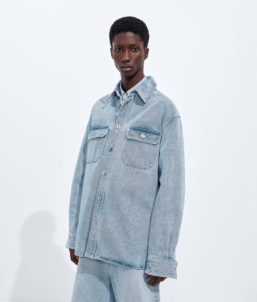 Men's Sky Bleached Denim Overshirt in Light bleach Bottega Veneta Latvia EN - Image 2