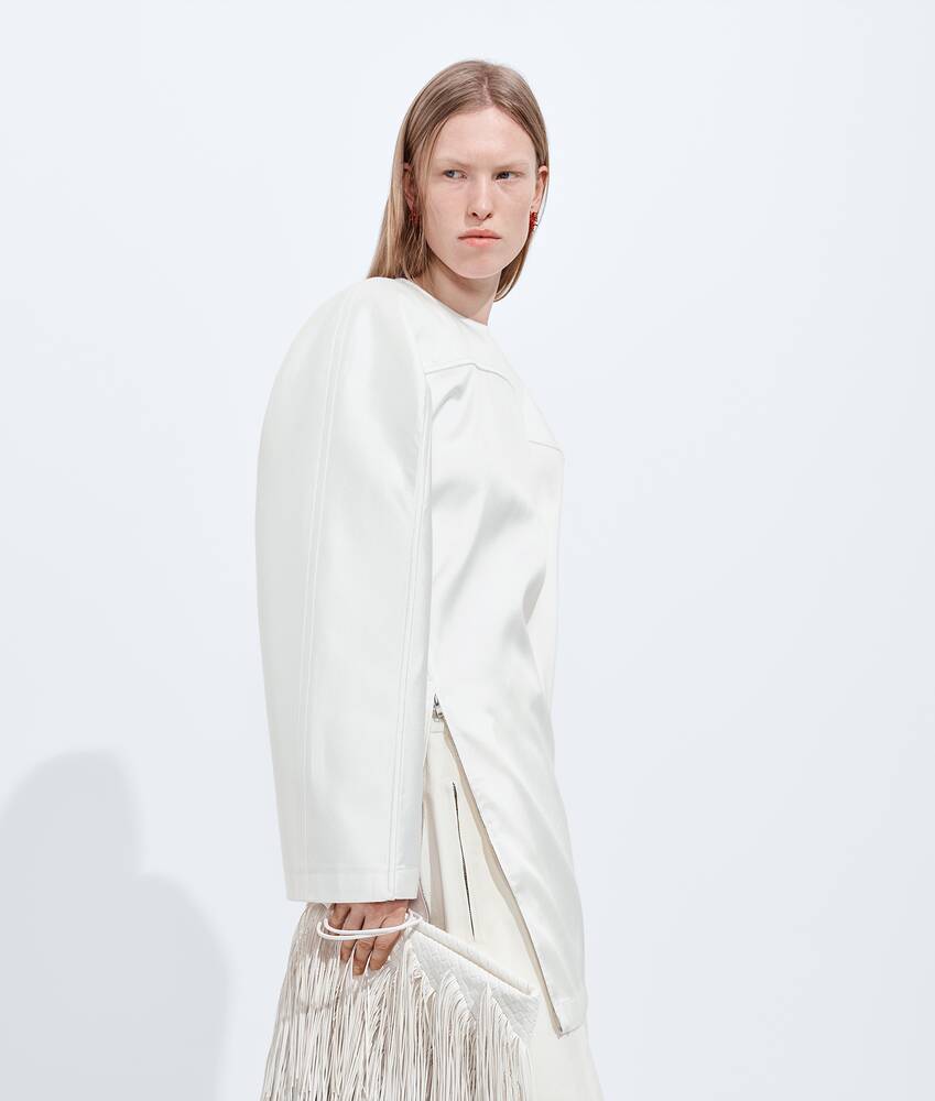 Women's Wool And Silk Satin Top in Chalk Bottega Veneta Belgium EN - Image 2