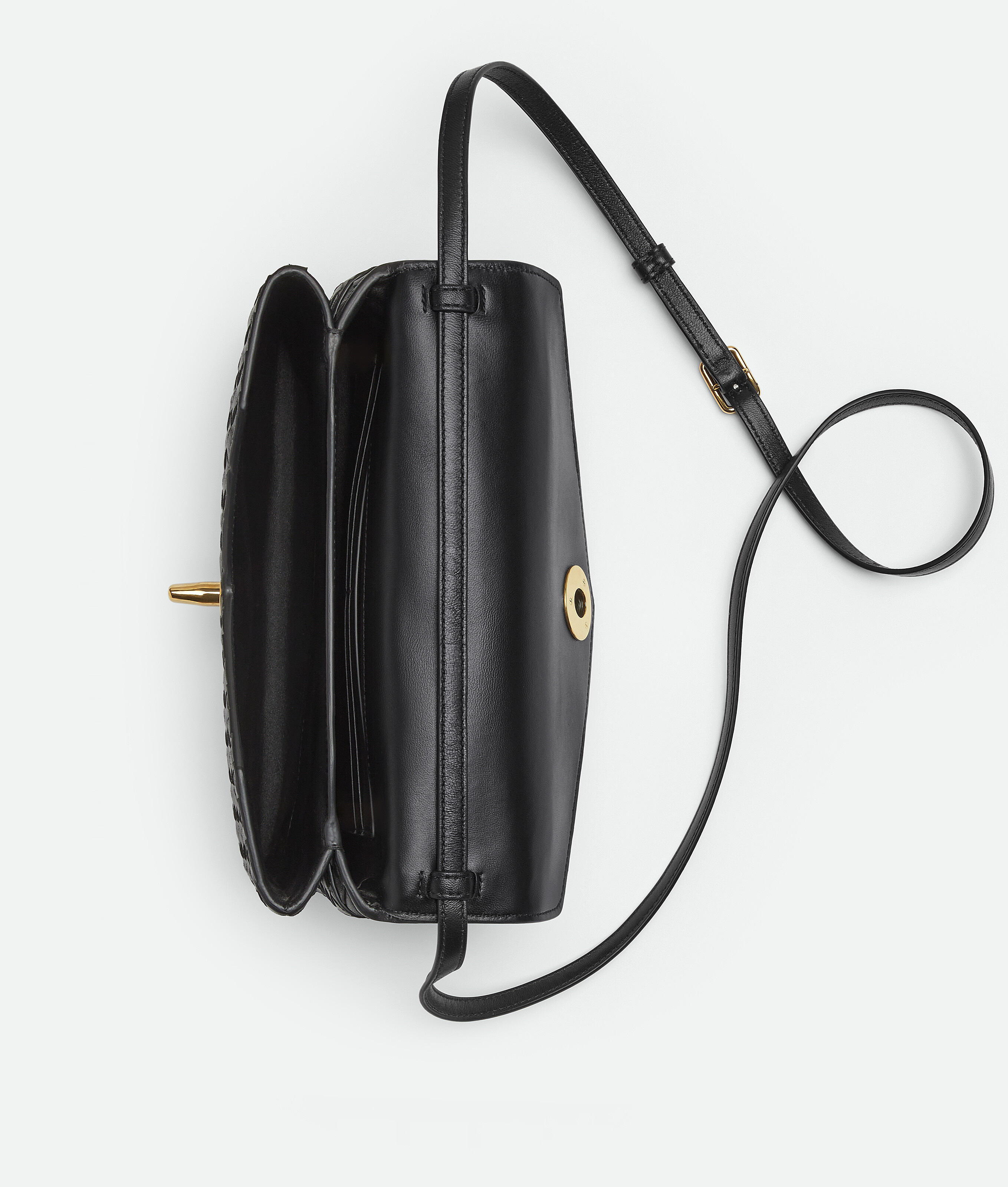 Bottega Veneta Lambskin Knot Lock Top-handle Bag In Black