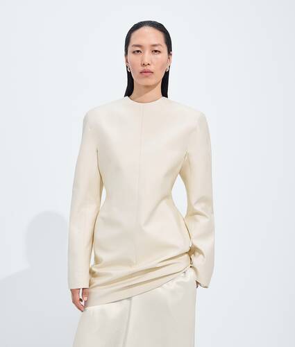 Kleid aus Baumwoll-Seiden-Toile f&uuml;r Damen in Sea salt Bottega Veneta Deutschland DE - Image 1