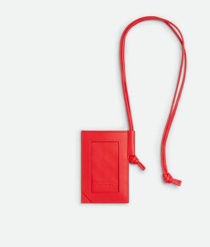 Men's Intrecciato Stamp Badge Holder in Cherry tomato Bottega Veneta Macao SAR China EN - Image 3