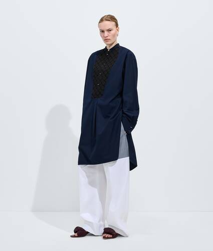 Women's Cotton Poplin Top in Double black Bottega Veneta Bulgaria EN - Image 1