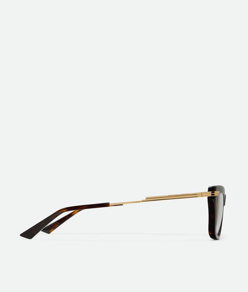 Women's Classic Rectangular Eyeglasses in Havana/transparent Bottega Veneta Taiwan EN - Image 3